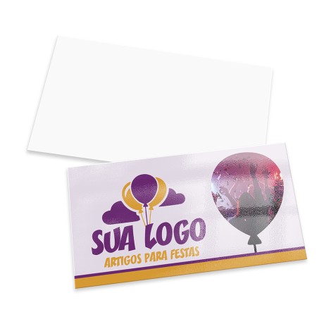 MINI CARTÃO COUCHÊ 250G VERNIZ UV TOTAL FRENTE 80X40MM Colorido frente - 2000 un.