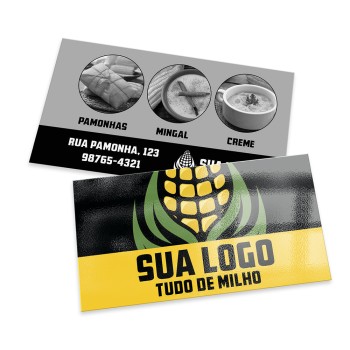 MINI CARTÃO COUCHÊ 250G VERNIZ UV TOTAL FRENTE 80X40MM Colorido frente e preto e branco verso - 500 un.