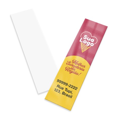 MINI CARTÃO COUCHÊ 250G VERNIZ UV TOTAL FRENTE 91X26MM Colorido frente - 2000 un.