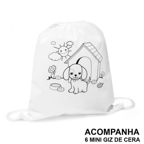 SACOCHILA PADRÃO NON WOVEN INFANTIL MODELO BALOO 80G PARA COLORIR 10 un.