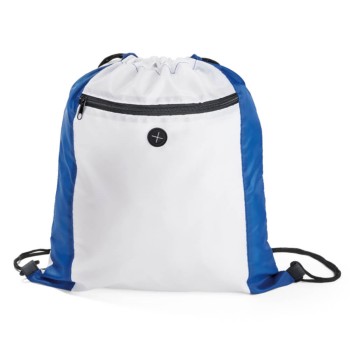 PRODUTOS SEM PERSONALIZAÇÃO BOLSAS, MOCHILAS E SACOCHILAS SACOCHILA RIPSTOP MODELO ALICANTE EM 210D BRANCA COM DETALHE AZUL ROYAL 10 un.
