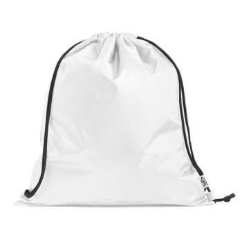 PRODUTOS SEM PERSONALIZAÇÃO BOLSAS, MOCHILAS E SACOCHILAS SACOCHILA RPET MODELO PEMBA 190T BRANCA 5 un.