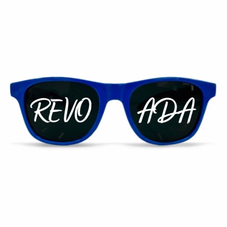 ÓCULOS PERSONALIZADOS PLÁSTICO MODELO RAYBAN AZUL Preto e branco frente - 10 un.