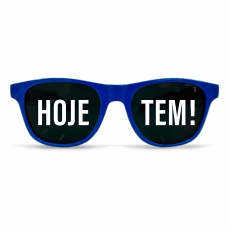 ÓCULOS PERSONALIZADOS PLÁSTICO MODELO RAYBAN AZUL Preto e branco frente - 100 un.