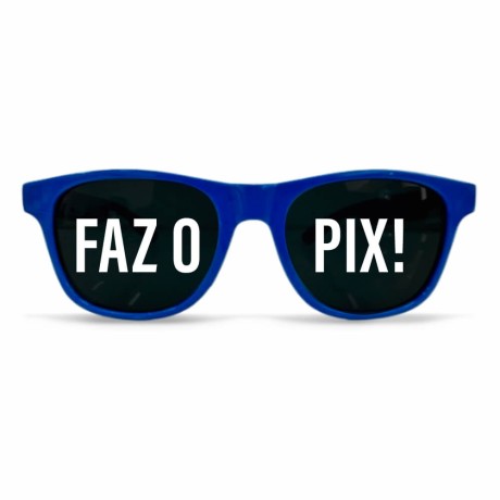 ÓCULOS PERSONALIZADOS PLÁSTICO MODELO RAYBAN AZUL Preto e branco frente - 1 un.