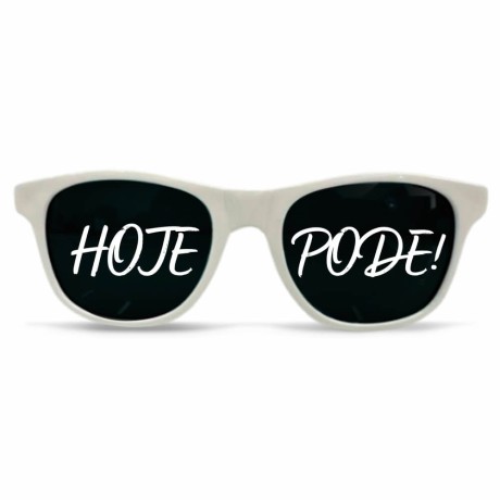 ÓCULOS PERSONALIZADOS PLÁSTICO MODELO RAYBAN BRANCO Preto e branco frente - 50 un.