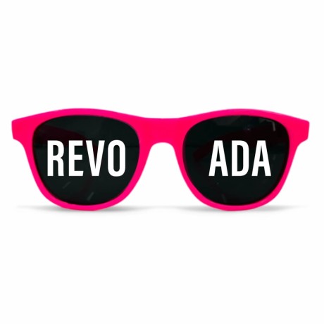 ÓCULOS PERSONALIZADOS PLÁSTICO MODELO RAYBAN ROSA Preto e branco frente - 1 un.