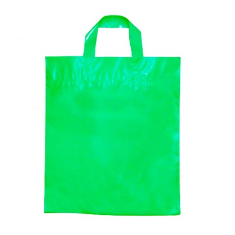 SACOLAS PLÁSTICA ALÇA FITA VERDE 300X450MM SEM PERSONALIZAÇÃO 100 un.