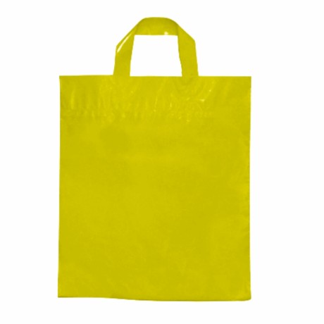 SACOLAS PLÁSTICA ALÇA FITA AMARELA 450X550MM SEM PERSONALIZAÇÃO 250 un.
