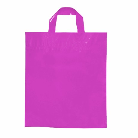 SACOLAS PLÁSTICA ALÇA FITA ROSA 400X500MM SEM PERSONALIZAÇÃO 50 un.