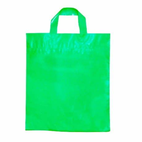 SACOLAS PLÁSTICA ALÇA FITA VERDE 300X450MM SEM PERSONALIZAÇÃO 100 un.