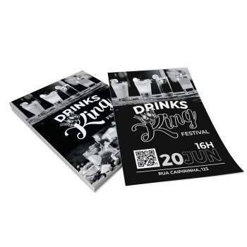 PANFLETOS, FLYERS E FOLHETOS APERGAMINHADO  75G 150X105MM Preto e branco frente e verso - 500 un.