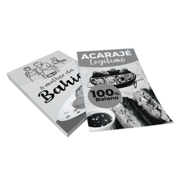 PANFLETOS, FLYERS E FOLHETOS APERGAMINHADO  75G 150X105MM Preto e branco frente e verso - 2500 un.