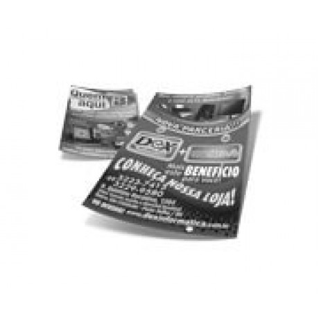 PANFLETOS, FLYERS E FOLHETOS APERGAMINHADO  75G 150X105MM Preto e branco frente e verso - 1000 un.