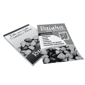 PANFLETOS, FLYERS E FOLHETOS APERGAMINHADO  75G 150X105MM Preto e branco frente e verso - 1000 un.