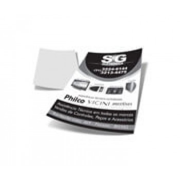 PANFLETOS, FLYERS E FOLHETOS APERGAMINHADO  75G 150X105MM Preto e branco frente - 2500 un.