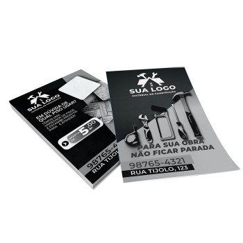 PANFLETOS, FLYERS E FOLHETOS APERGAMINHADO  75G 150X210MM Preto e branco frente e verso - 1000 un.