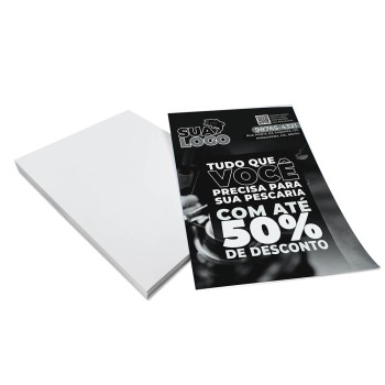 PANFLETOS, FLYERS E FOLHETOS APERGAMINHADO  75G 150X210MM Preto e branco frente - 500 un.