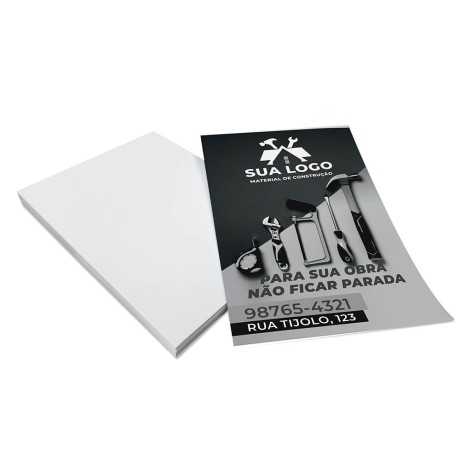 PANFLETOS, FLYERS E FOLHETOS APERGAMINHADO  75G 150X210MM Preto e branco frente - 1000 un.