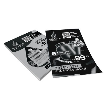 PANFLETOS, FLYERS E FOLHETOS APERGAMINHADO  75G 150X210MM Preto e branco frente e verso - 2500 un.