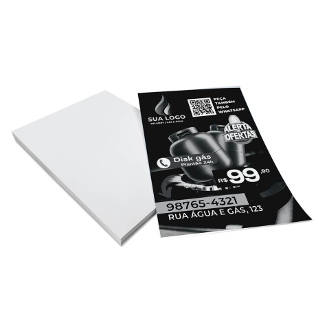PANFLETOS, FLYERS E FOLHETOS APERGAMINHADO  75G 150X210MM Preto e branco frente - 2500 un.