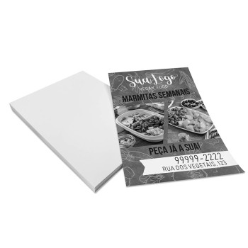 PANFLETOS, FLYERS E FOLHETOS APERGAMINHADO  75G 300X210MM Preto e branco frente - 500 un.