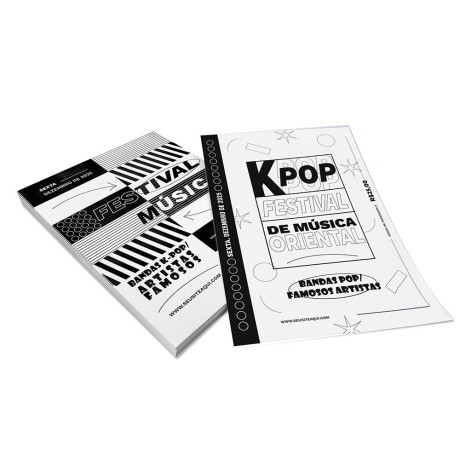 PANFLETOS, FLYERS E FOLHETOS APERGAMINHADO  75G 300X420MM Preto e branco frente e verso - 1000 un.