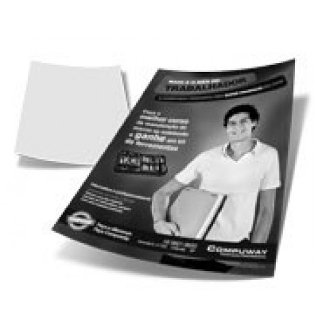 PANFLETOS, FLYERS E FOLHETOS APERGAMINHADO  75G 300X420MM Preto e branco frente - 500 un.