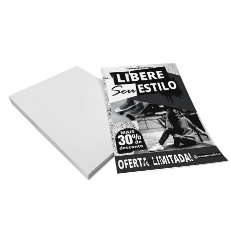 PANFLETOS, FLYERS E FOLHETOS APERGAMINHADO  75G 300X420MM Preto e branco frente - 500 un.