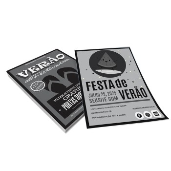 PANFLETOS, FLYERS E FOLHETOS APERGAMINHADO  75G 300X420MM Preto e branco frente e verso - 2500 un.
