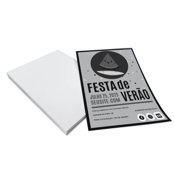 PANFLETOS, FLYERS E FOLHETOS APERGAMINHADO  75G 300X420MM Preto e branco frente - 2500 un.