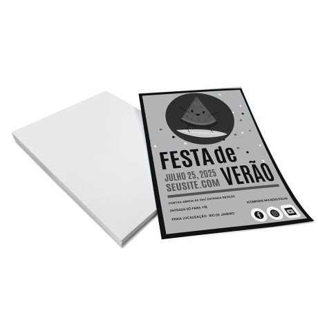 PANFLETOS, FLYERS E FOLHETOS APERGAMINHADO  75G 300X420MM Preto e branco frente - 2500 un.
