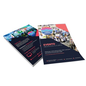 PANFLETOS, FLYERS E FOLHETOS APERGAMINHADO  90G 105X150MM Colorido frente e verso - 100 un.