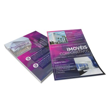 PANFLETOS, FLYERS E FOLHETOS APERGAMINHADO  90G 150X210MM Colorido frente e verso - 1000 un.