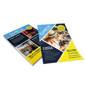 PANFLETOS, FLYERS E FOLHETOS APERGAMINHADO  90G 210X300MM Colorido frente e verso - 250 un.