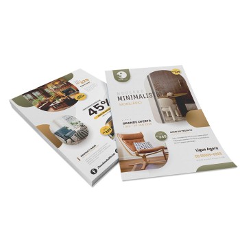 PANFLETOS, FLYERS E FOLHETOS APERGAMINHADO  90G 210X300MM Colorido frente e verso - 2500 un.