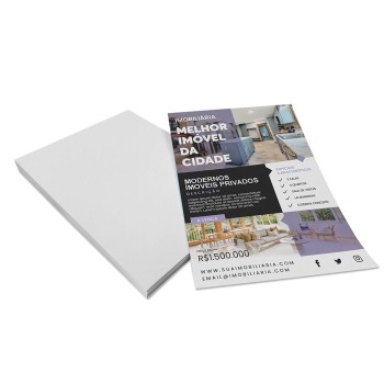 PANFLETOS, FLYERS E FOLHETOS APERGAMINHADO 150G 150X105MM Colorido frente - 1000 un.