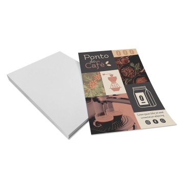 PANFLETOS, FLYERS E FOLHETOS APERGAMINHADO 150G 150X210MM Colorido frente - 1000 un.