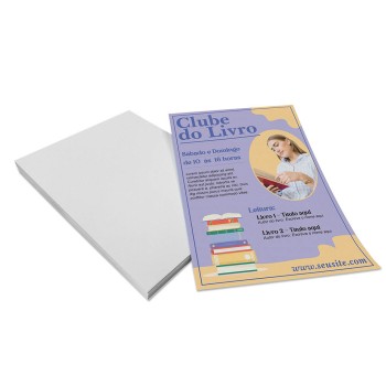 PANFLETOS, FLYERS E FOLHETOS APERGAMINHADO 150G 300X210MM Colorido frente - 1000 un.