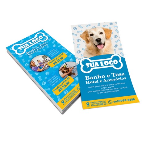 PANFLETOS, FLYERS E FOLHETOS APERGAMINHADO 180G 100X210MM Colorido frente e verso - 500 un.