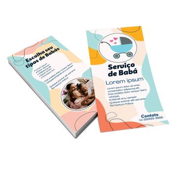 PANFLETOS, FLYERS E FOLHETOS APERGAMINHADO 180G 100X210MM Colorido frente e verso - 50 un.