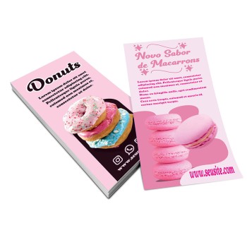 PANFLETOS, FLYERS E FOLHETOS APERGAMINHADO 180G 100X210MM Colorido frente e verso - 250 un.