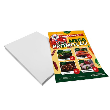 PANFLETOS, FLYERS E FOLHETOS APERGAMINHADO 180G 150X105MM Colorido frente - 50 un.