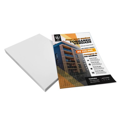 PANFLETOS, FLYERS E FOLHETOS APERGAMINHADO 180G 150X105MM Colorido frente - 1000 un.