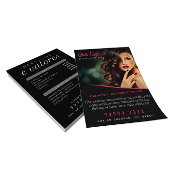 PANFLETOS, FLYERS E FOLHETOS APERGAMINHADO 180G 150X210MM Colorido frente e preto e branco verso - 250 un.