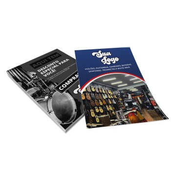 PANFLETOS, FLYERS E FOLHETOS APERGAMINHADO 180G 150X210MM Colorido frente e preto e branco verso - 1000 un.