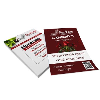 PANFLETOS, FLYERS E FOLHETOS APERGAMINHADO 180G 300X210MM Colorido frente e verso - 1000 un.