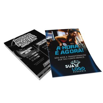 PANFLETOS, FLYERS E FOLHETOS APERGAMINHADO 180G 300X210MM Colorido frente e preto e branco verso - 500 un.