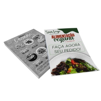 PANFLETOS, FLYERS E FOLHETOS APERGAMINHADO 180G 300X210MM Colorido frente e preto e branco verso - 250 un.
