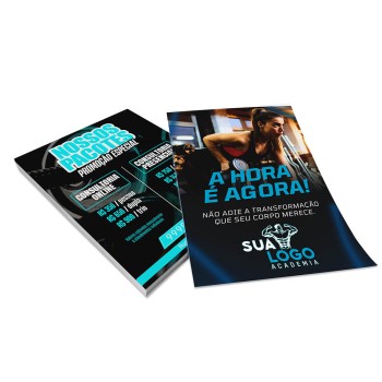 PANFLETOS, FLYERS E FOLHETOS APERGAMINHADO 180G 300X210MM Colorido frente e verso - 500 un.